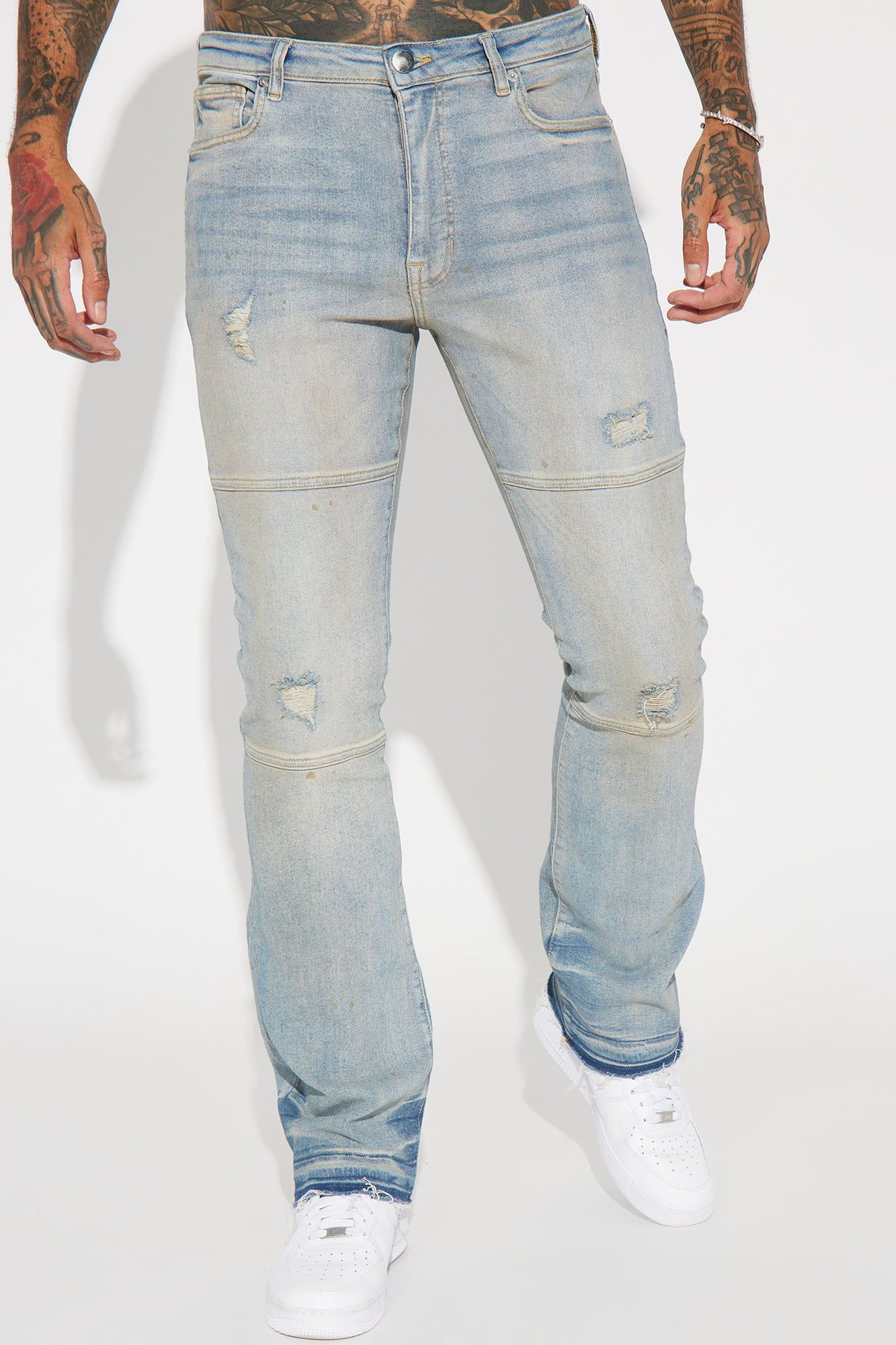 Breaking Habits Stacked Skinny Flare Jeans - Light Blue Wash sold by Fashion Nova product image thumbnail 3