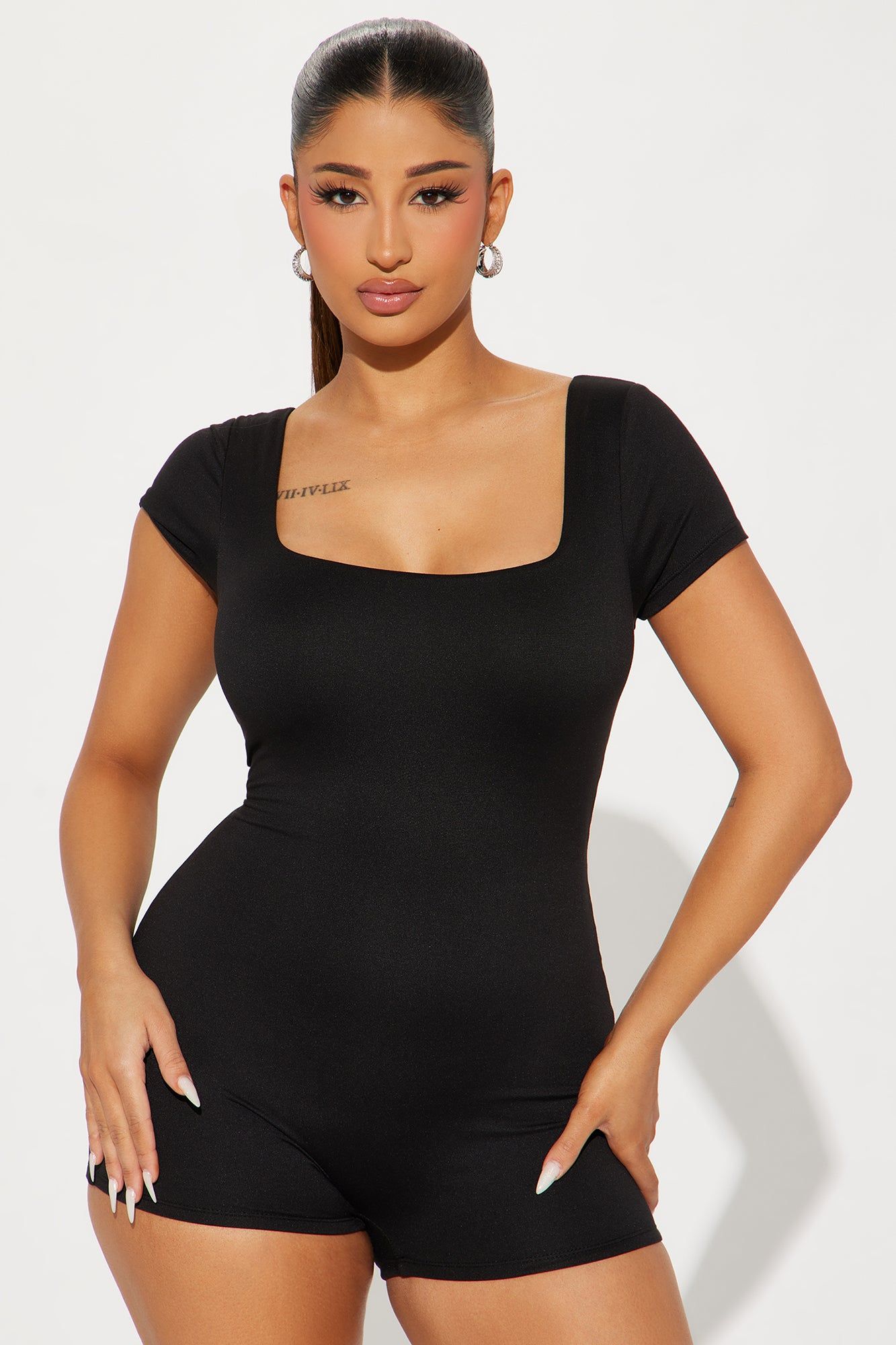 Nahal Double Lined Romper - Black sold by Fashion Nova product image thumbnail 2
