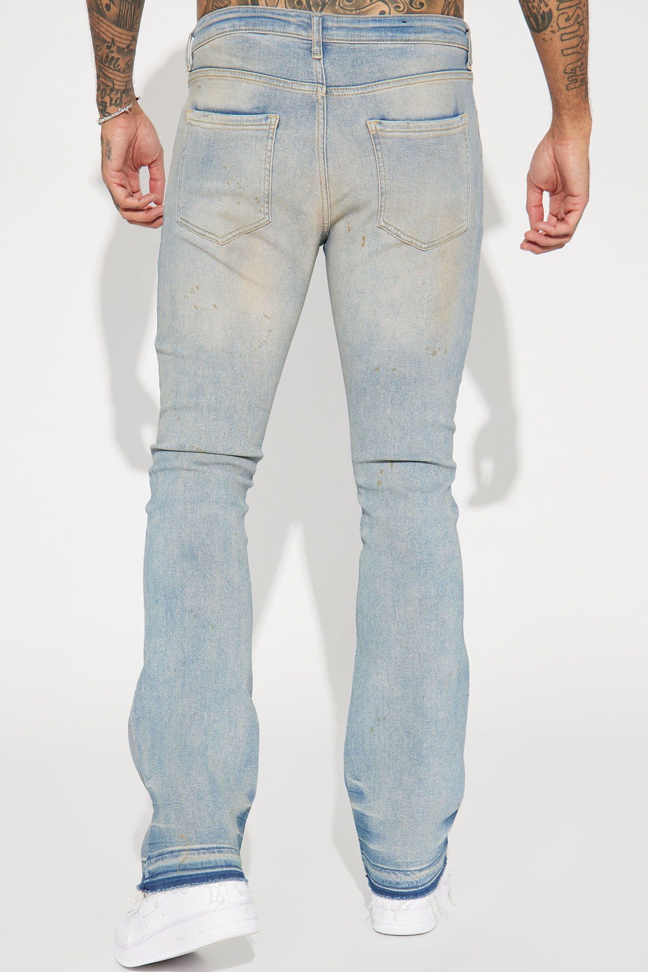 Breaking Habits Stacked Skinny Flare Jeans - Light Blue Wash sold by Fashion Nova product image thumbnail 4