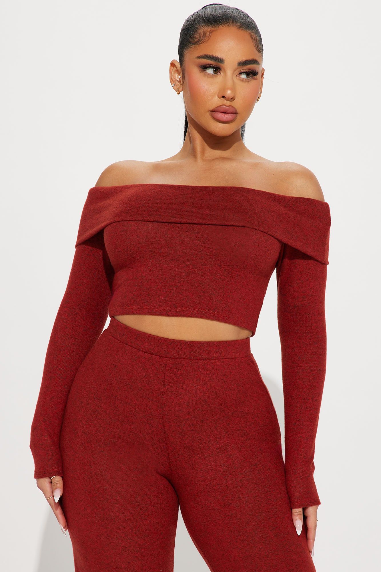 Jamie Brushed Knit Pant Set - Rust sold by Fashion Nova product image thumbnail 2