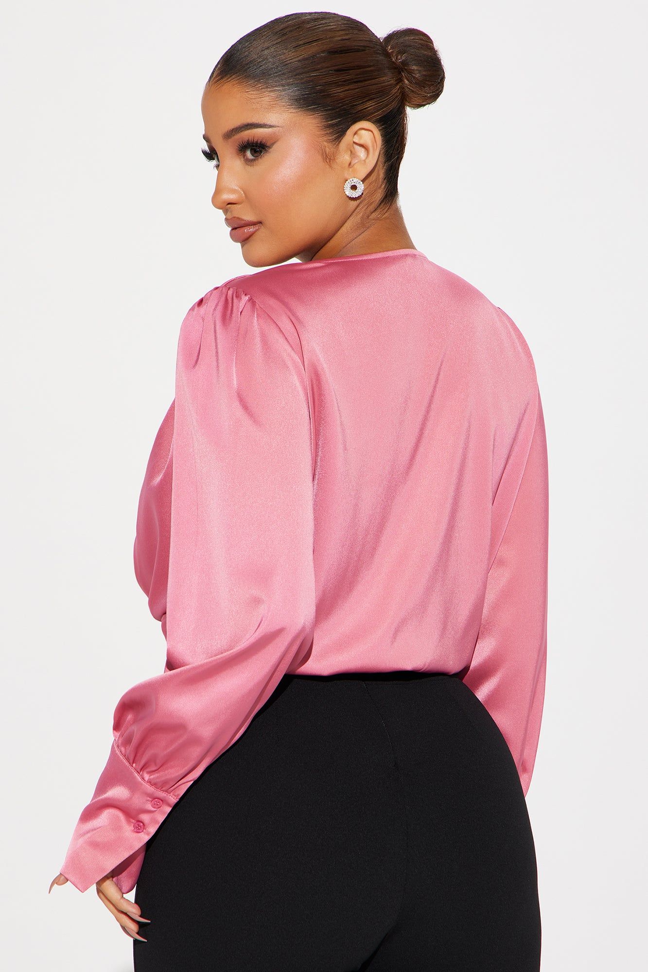 Wonderful Night Satin Blouse Top - Rose sold by Fashion Nova product image thumbnail 3