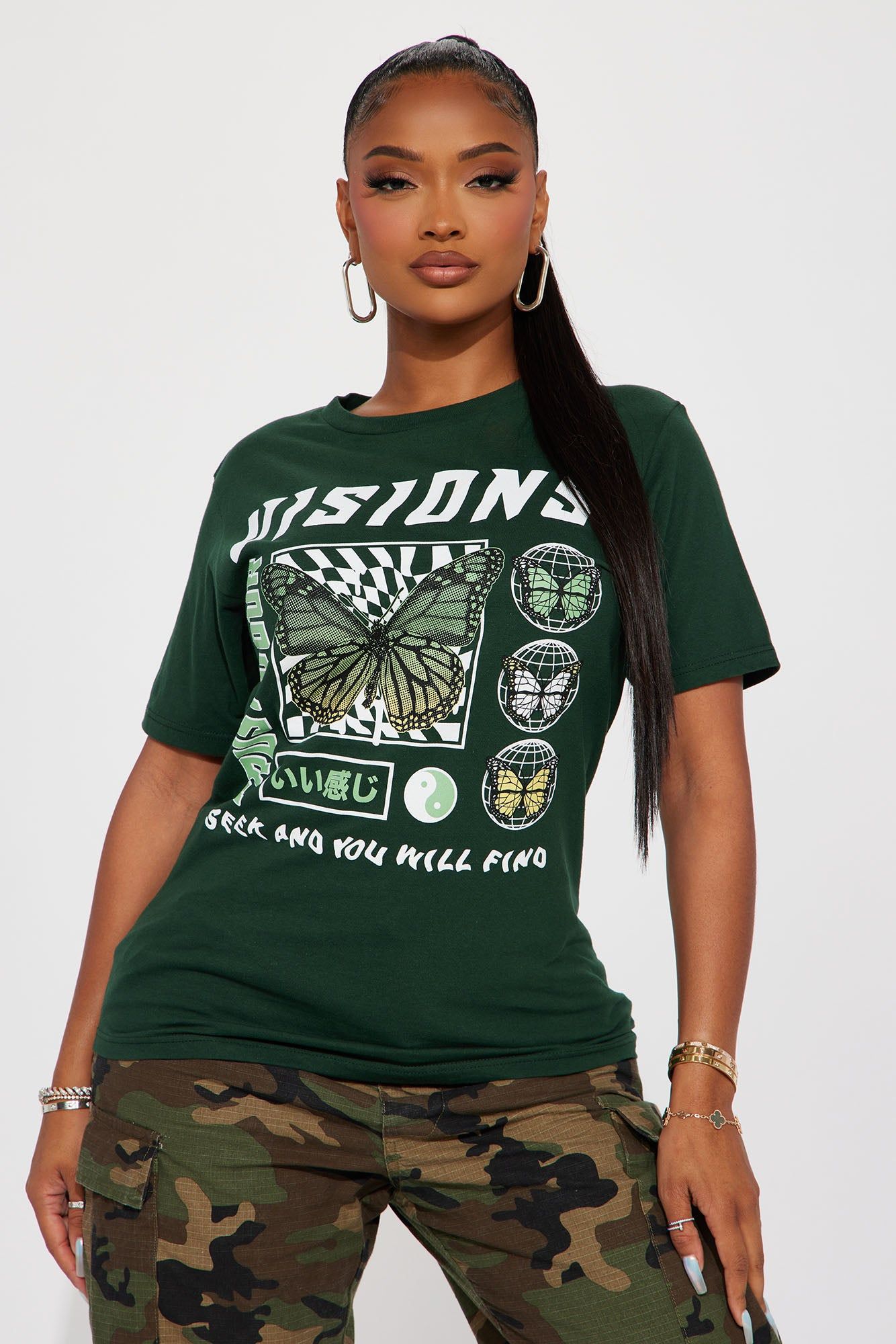 Visions Graphic Tee - Green sold by Fashion Nova
