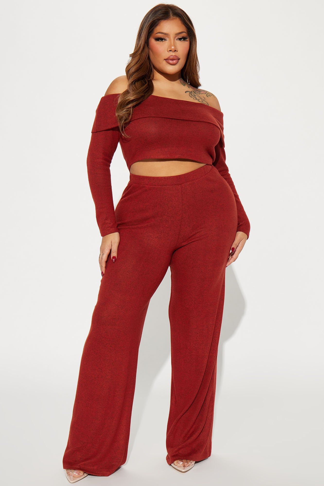 Jamie Brushed Knit Pant Set - Rust sold by Fashion Nova product image thumbnail 4