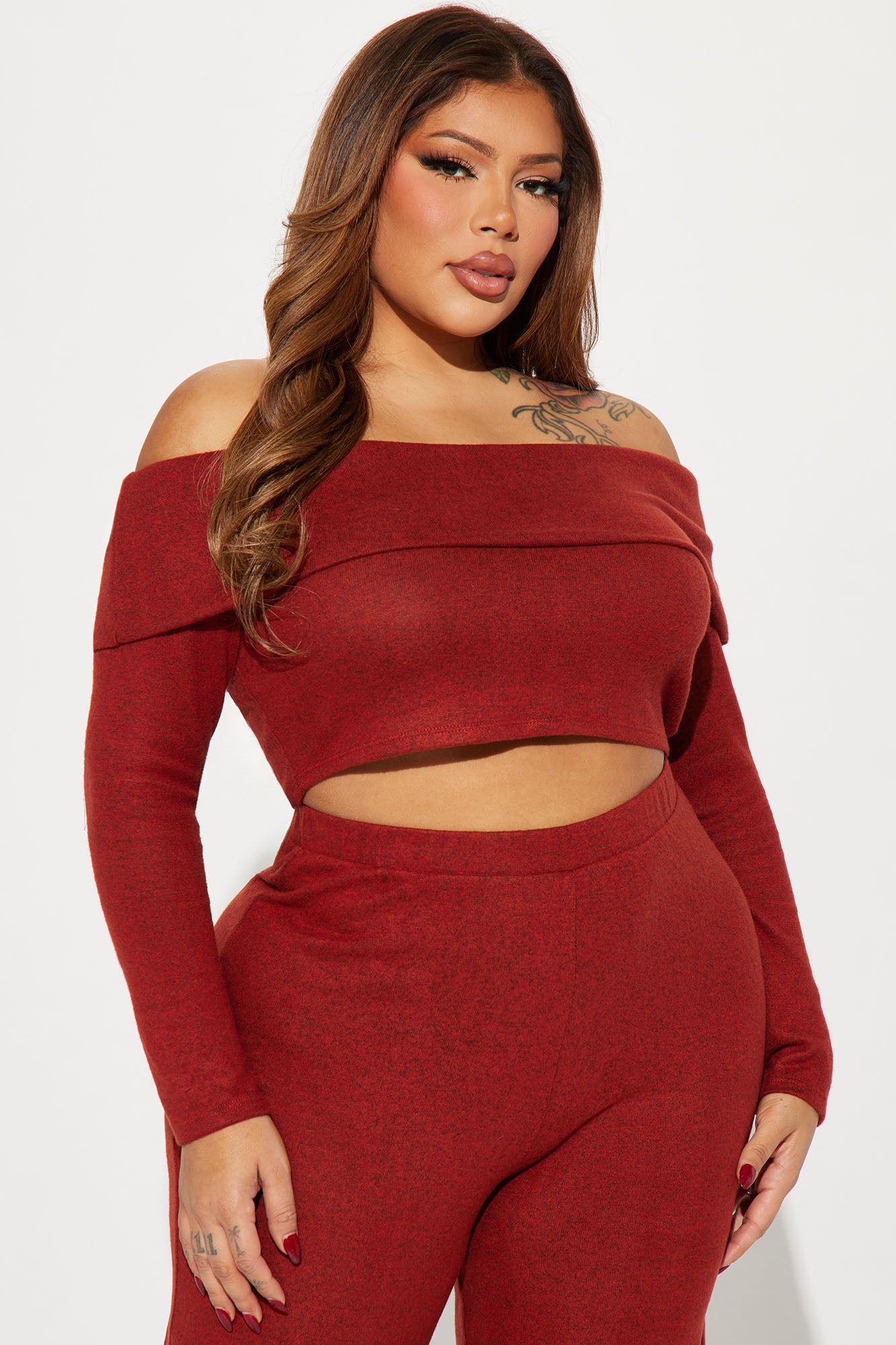 Jamie Brushed Knit Pant Set - Rust sold by Fashion Nova product image thumbnail 5