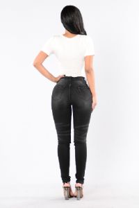 For The Win Moto Jeans - Black sold by Fashion Nova