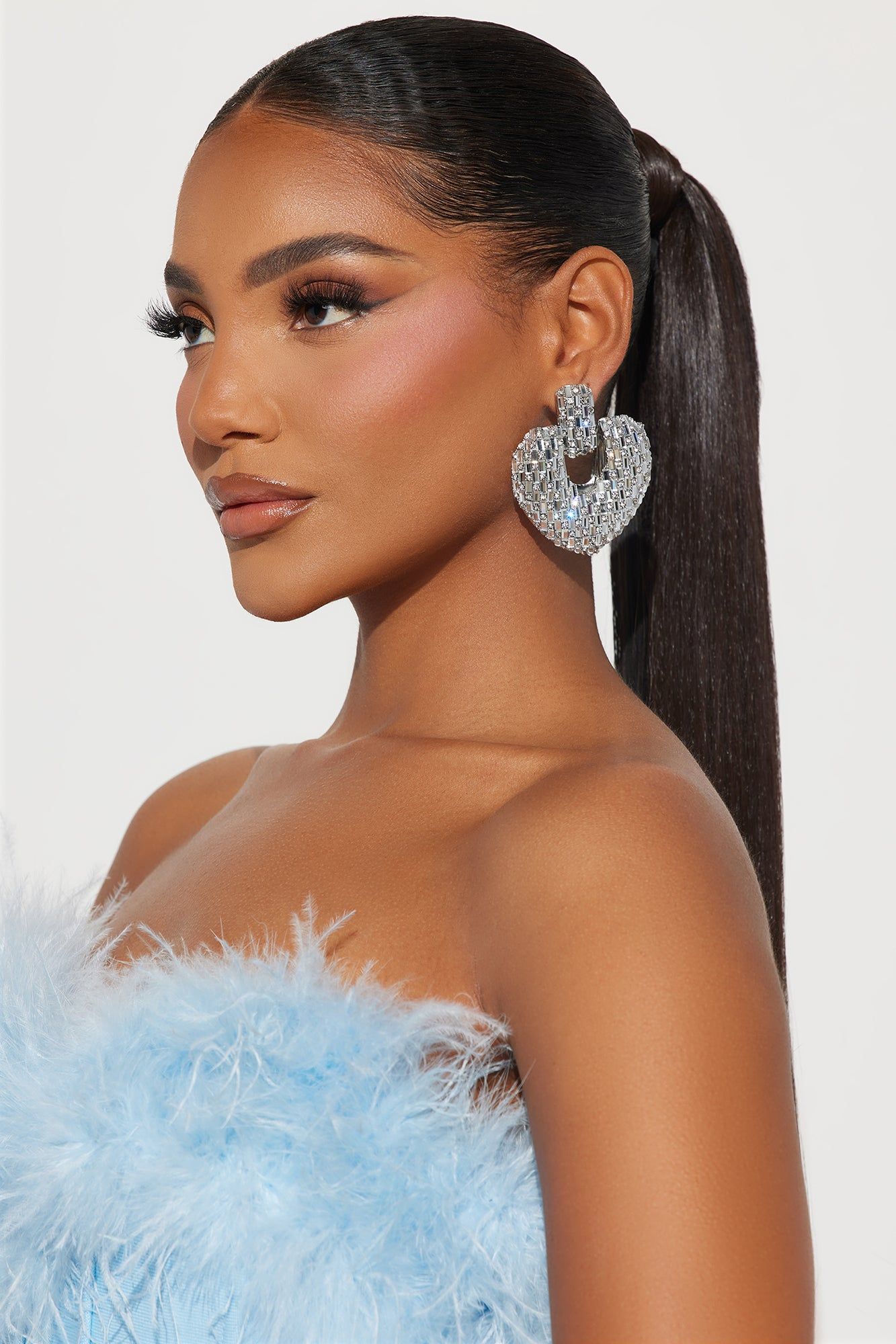 Classy Hearts Drop Earrings - Silver sold by Fashion Nova