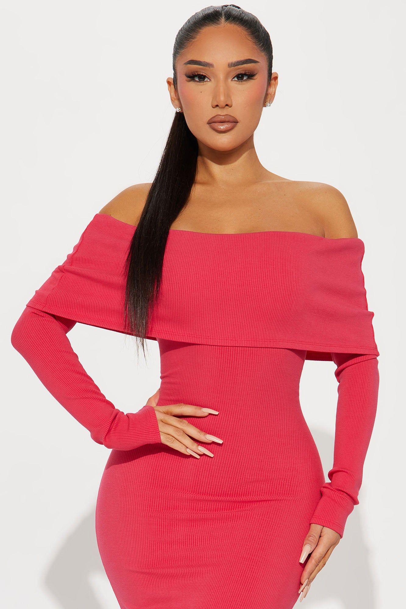 Nayeli Snatched Maxi Dress - Raspberry sold by Fashion Nova product image thumbnail 2
