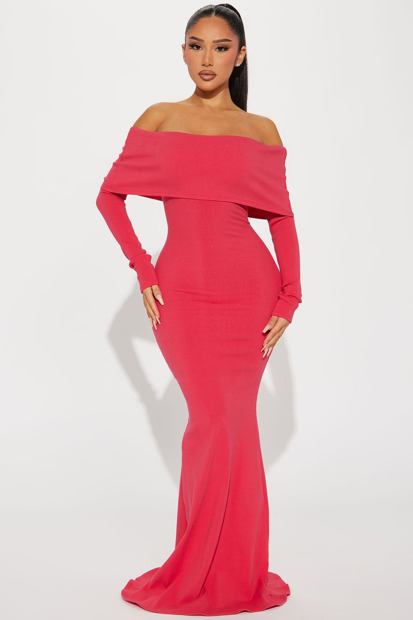Nayeli Snatched Maxi Dress - Raspberry sold by Fashion Nova