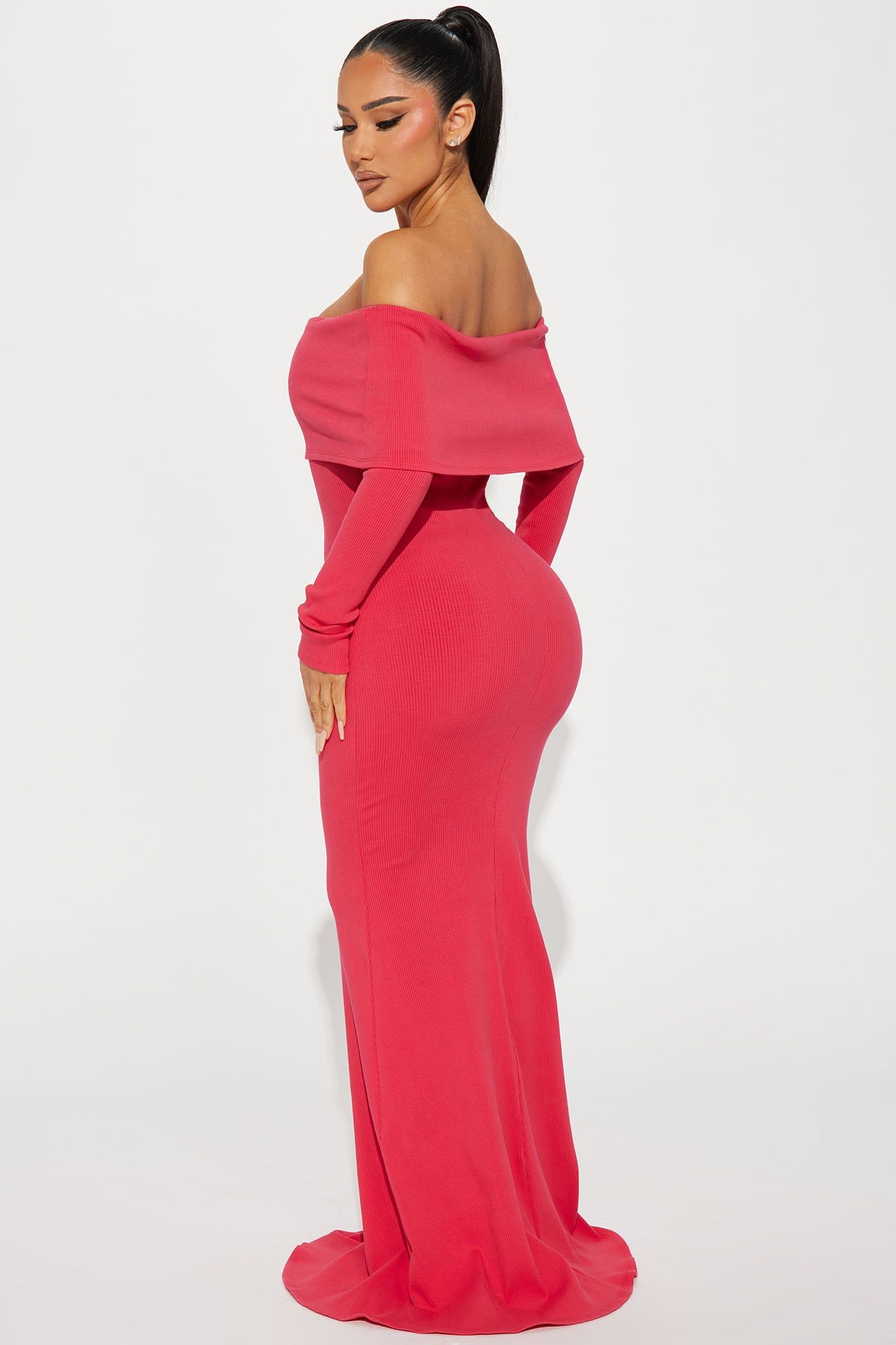 Nayeli Snatched Maxi Dress - Raspberry sold by Fashion Nova product image thumbnail 3