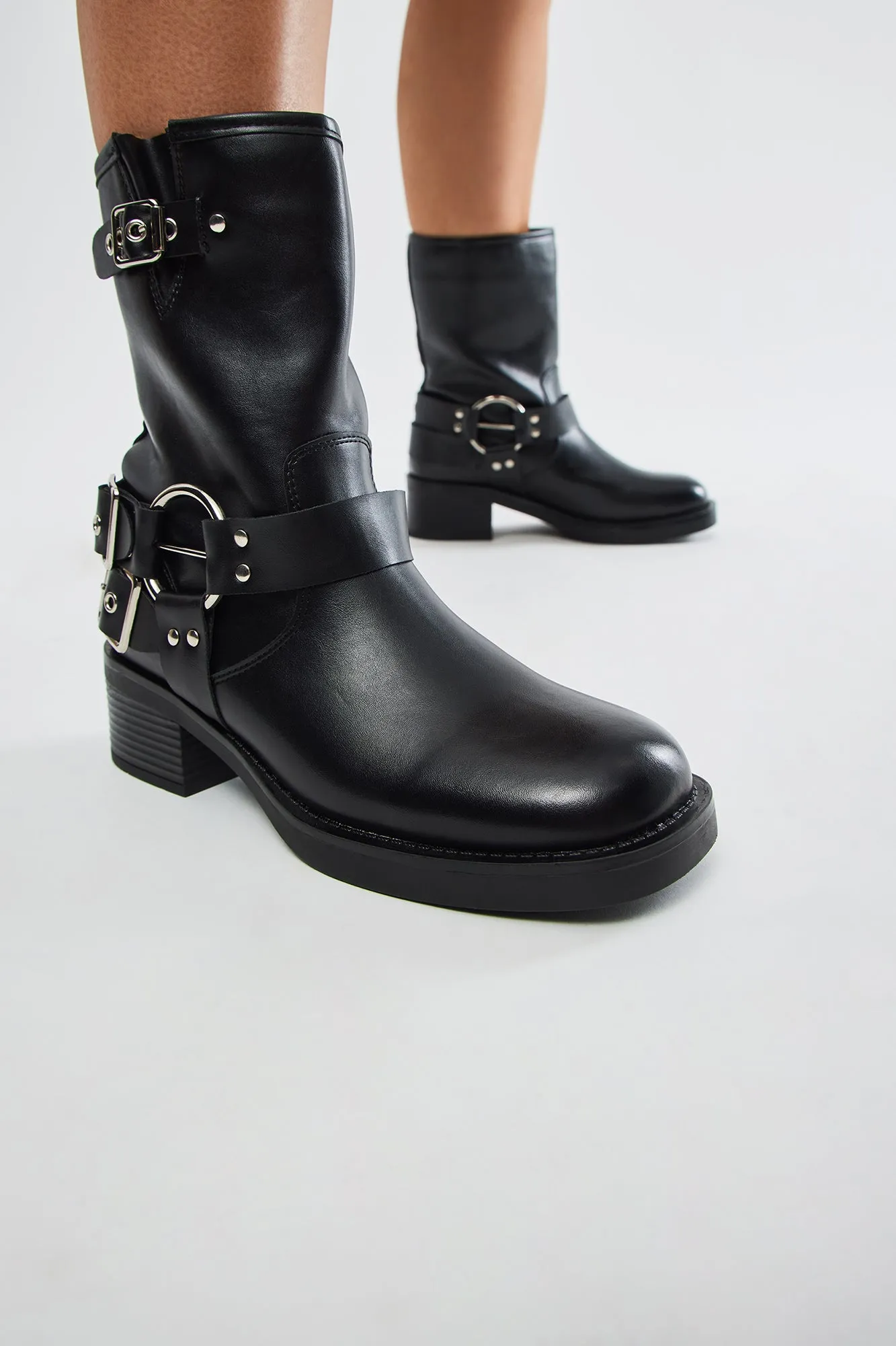 Lenox Buckle Booties - Black sold by Fashion Nova