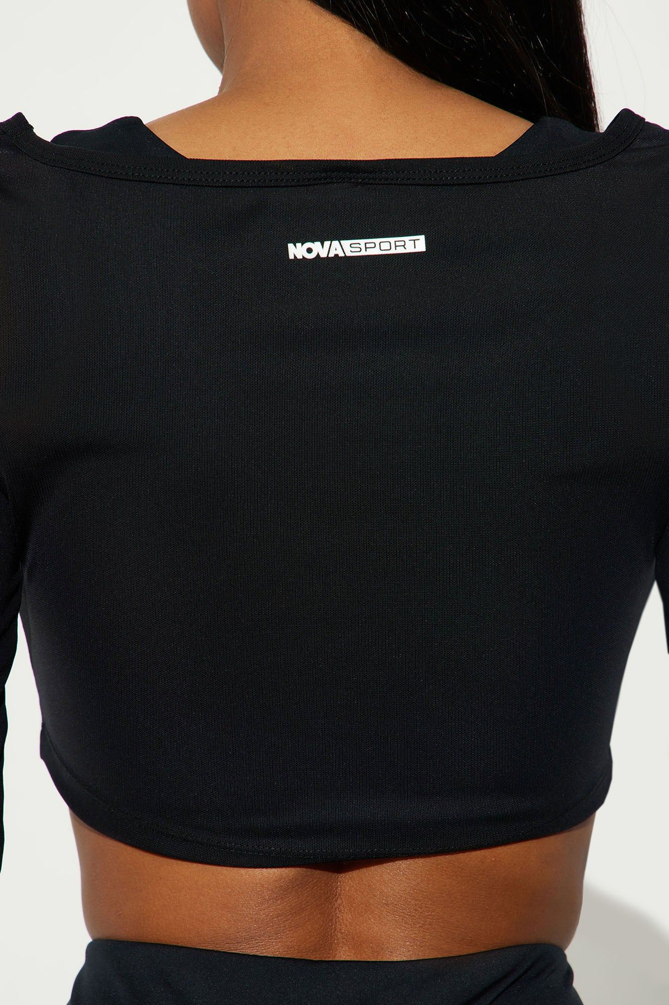 Claudia Elevate Long Sleeve Mesh Active Top - Black sold by Fashion Nova product image thumbnail 4