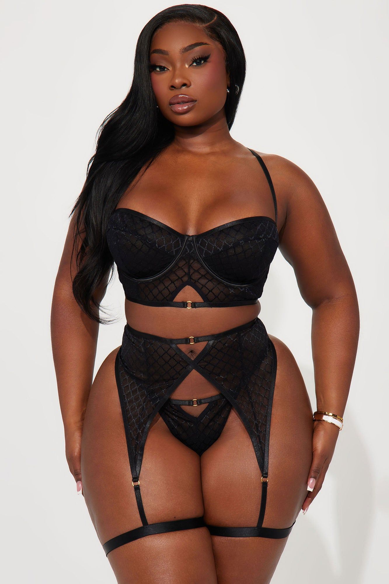 Be Your Favorite Mesh 3 Piece Set - Black sold by Fashion Nova product image thumbnail 5