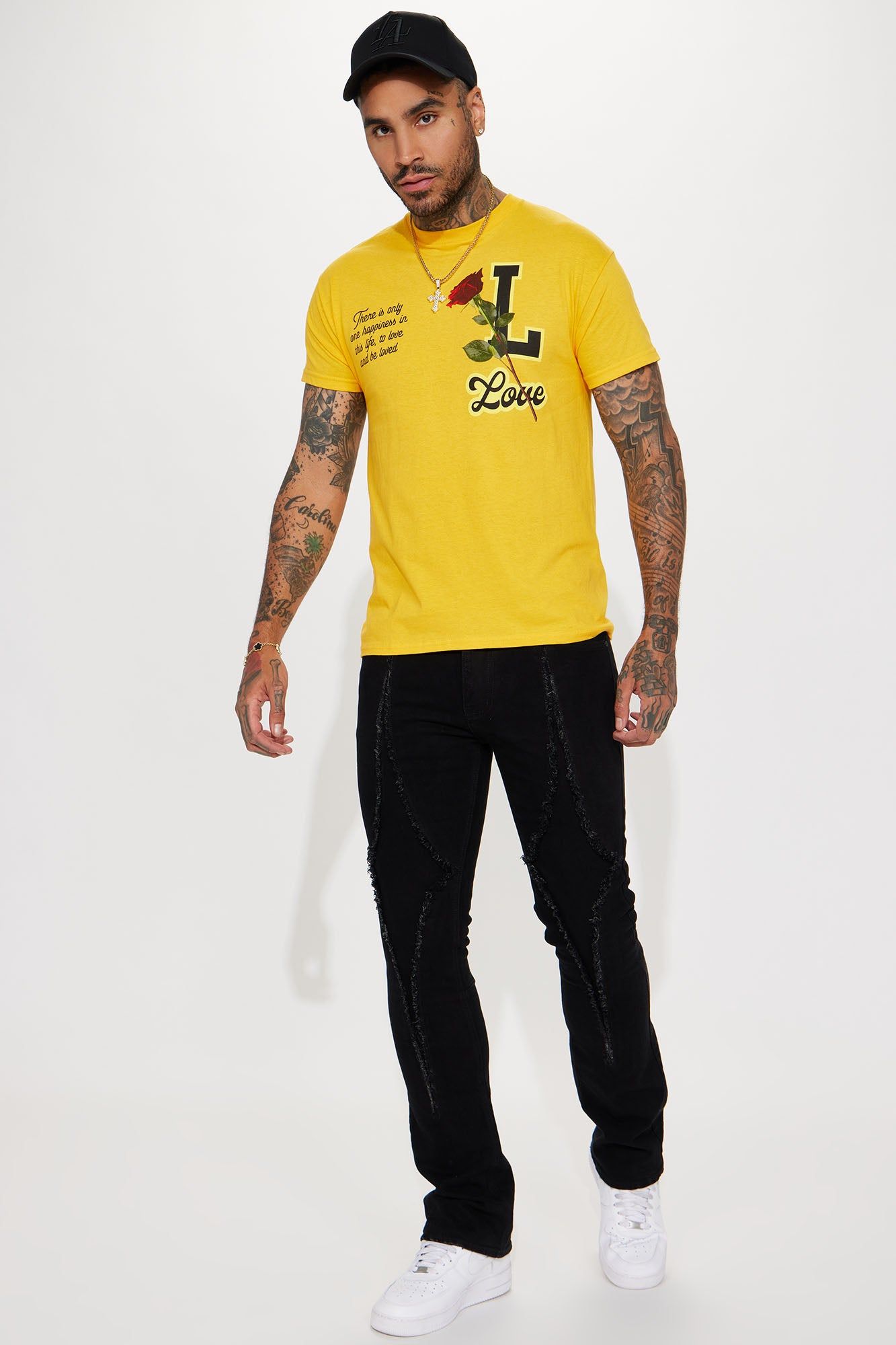 Diamond Fray Stacked Skinny Flared Jeans - Black sold by Fashion Nova product image thumbnail 3