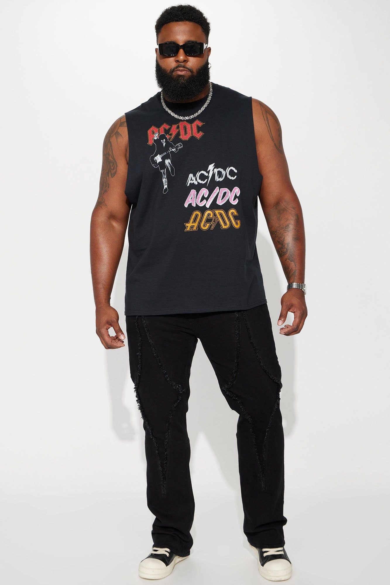 Diamond Fray Stacked Skinny Flared Jeans - Black sold by Fashion Nova product image thumbnail 6