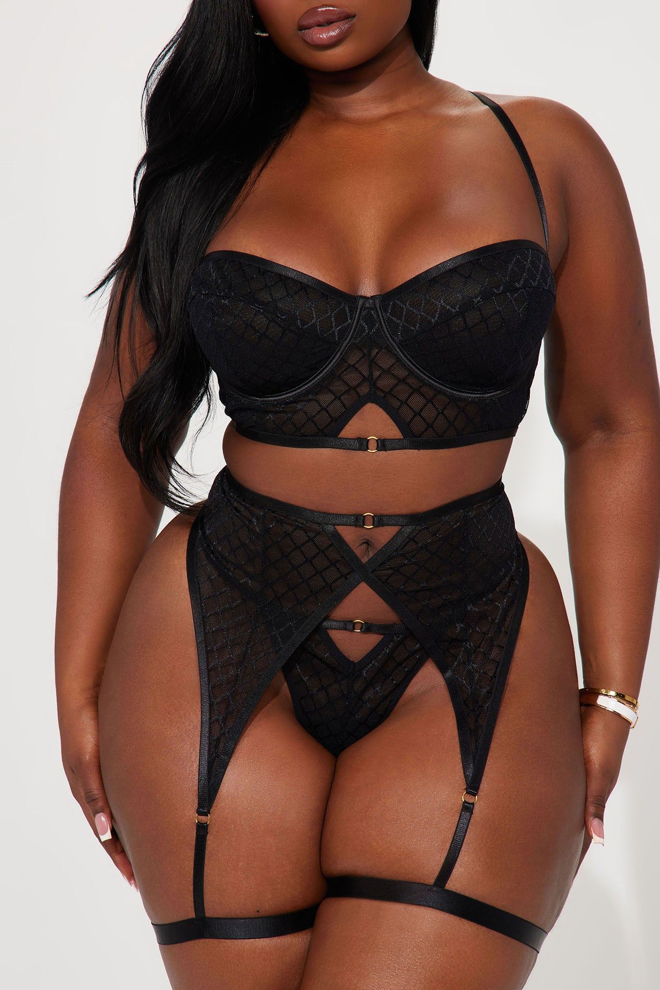 Be Your Favorite Mesh 3 Piece Set - Black sold by Fashion Nova product image thumbnail 6