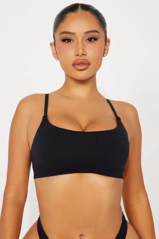 Chill Vibe Seamless Bralette - Black sold by Fashion Nova