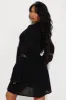 Breezy Paradise Linen Circle Cover Up Shirt Dress - Black sold by Fashion Nova