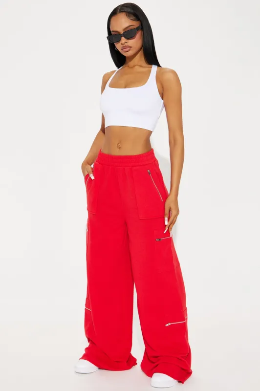 Out Of The Way Lounge Pant - Red sold by Fashion Nova