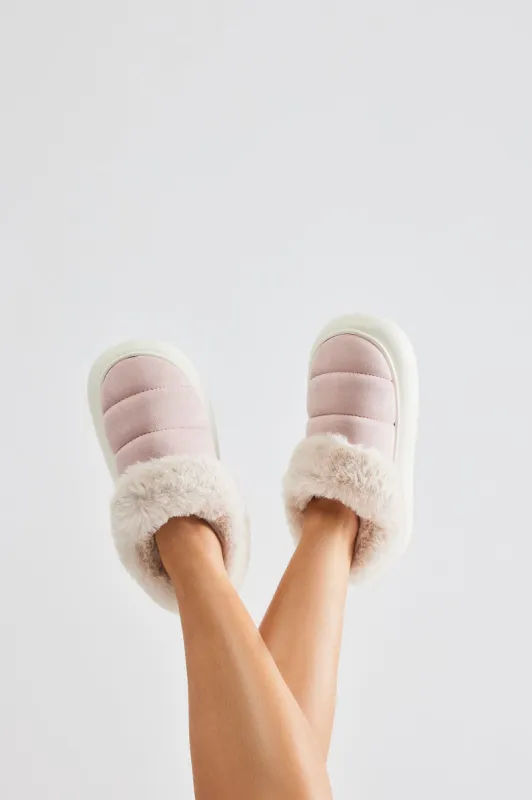 Give Me Cozy Feels Slippers - Mauve sold by Fashion Nova