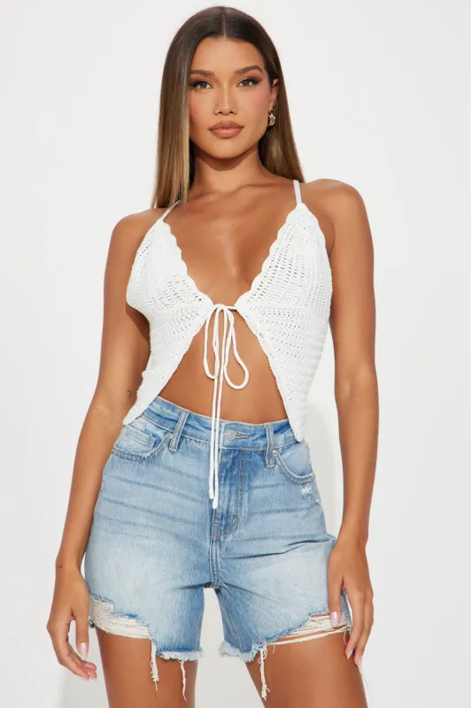 Turks And Caicos Crochet Top - Ivory sold by Fashion Nova