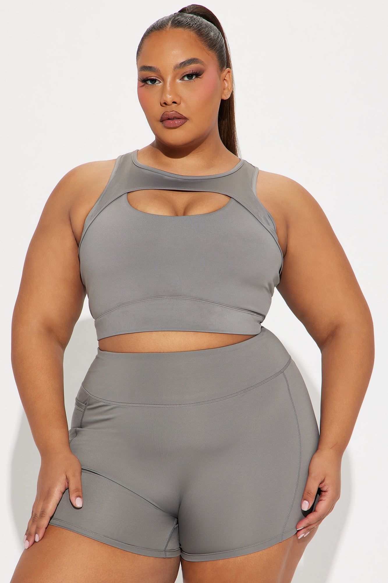 Katie Mineral Wash Seamless Romper - Olive sold by Fashion Nova product image thumbnail 4