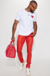 Keith Haring Heart Logo Short Sleeve Tee - White sold by Fashion Nova