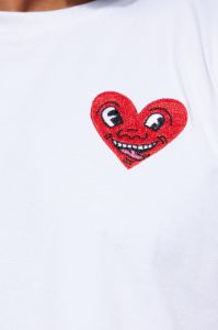 Keith Haring Heart Logo Short Sleeve Tee - White sold by Fashion Nova