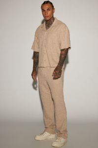 Jordan Textured Slim Pants - Tan sold by Fashion Nova