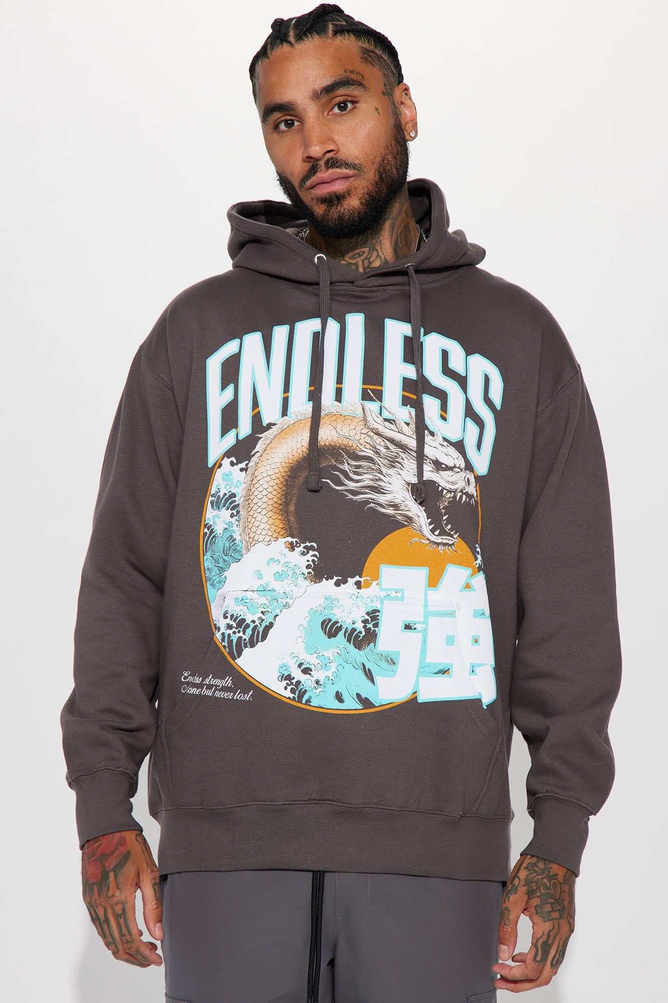 Endless Strength Hoodie - Charcoal sold by Fashion Nova