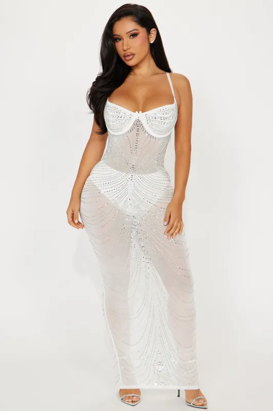 Diana Embellished Gown - White sold by Fashion Nova