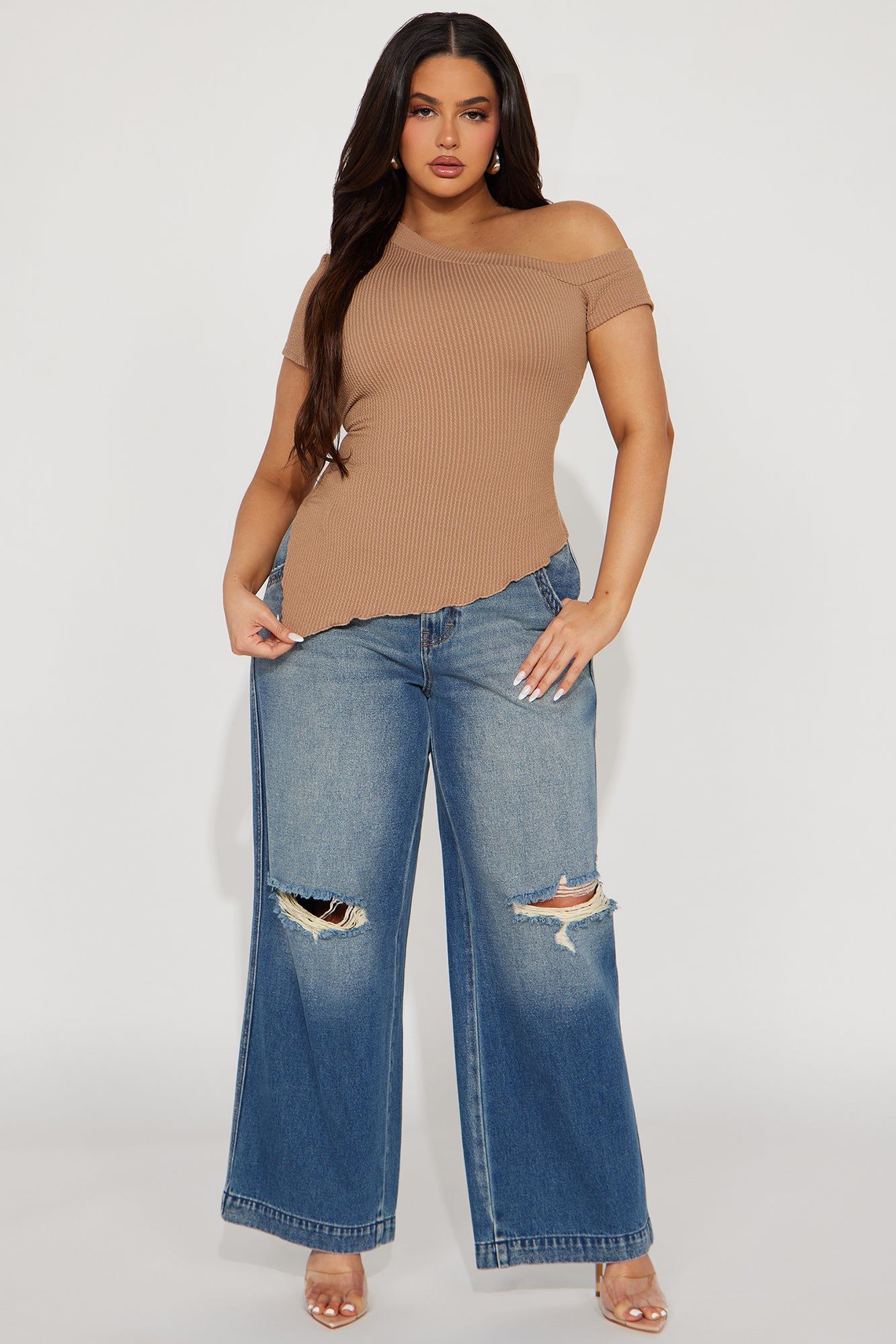 Isabella One Shoulder Top - Taupe sold by Fashion Nova product image thumbnail 5
