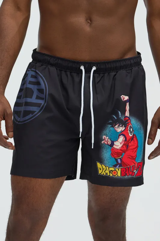 Dragon Ball Z Goku Pose Swim Trunks - Black sold by Fashion Nova