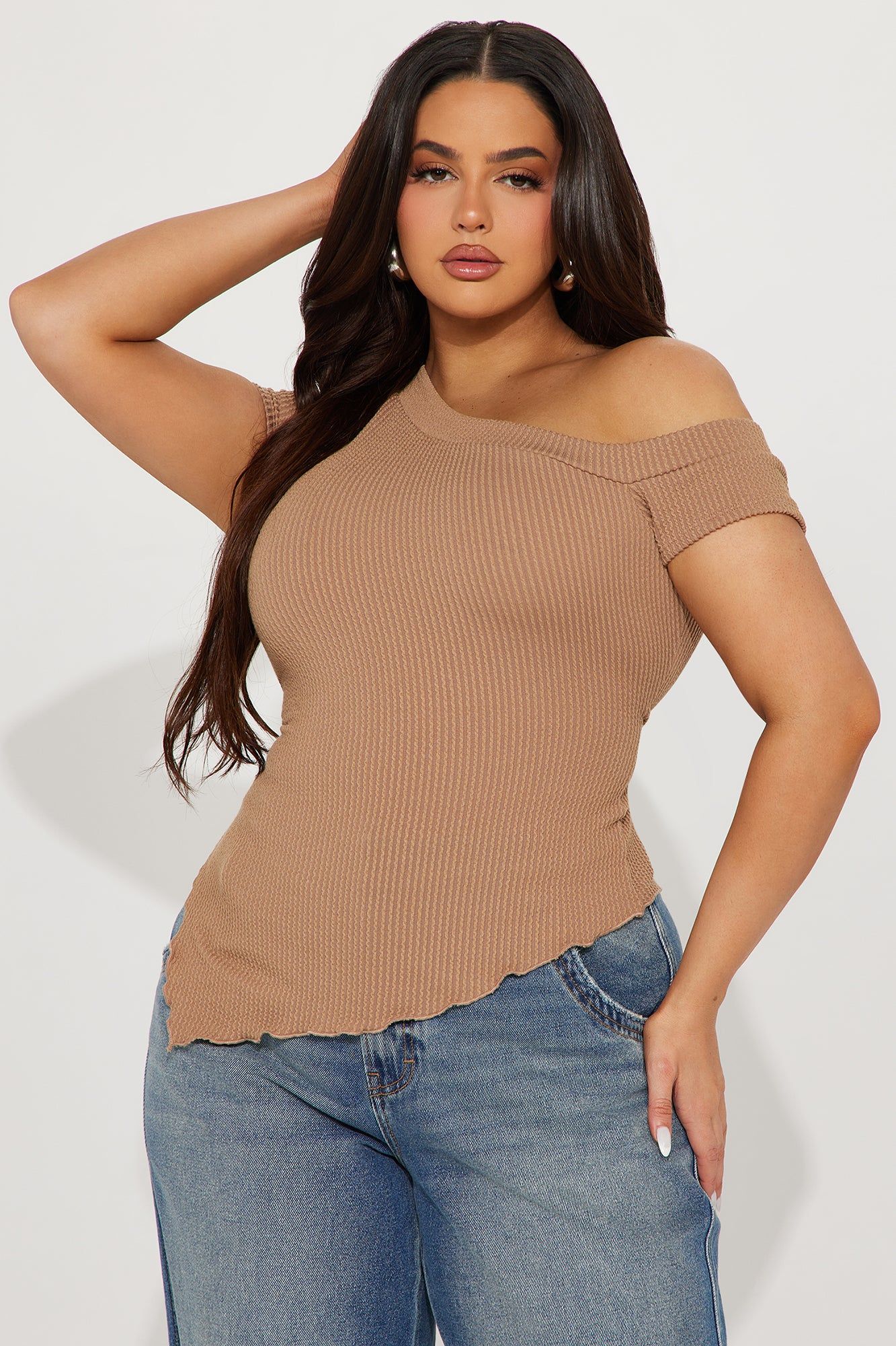 Isabella One Shoulder Top - Taupe sold by Fashion Nova product image thumbnail 4