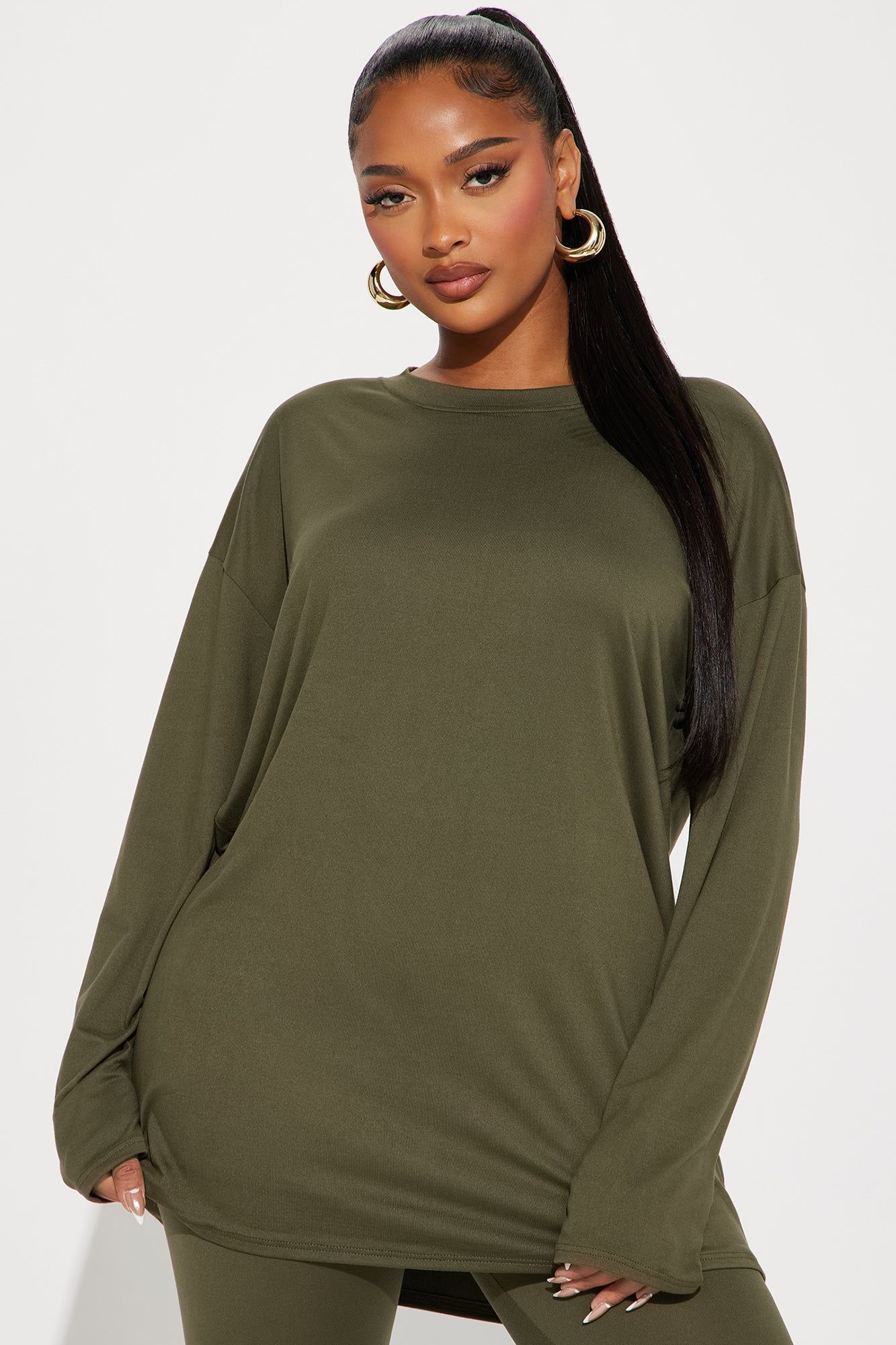 Weekend Vibes Long Sleeve Set - Olive sold by Fashion Nova product image thumbnail 2
