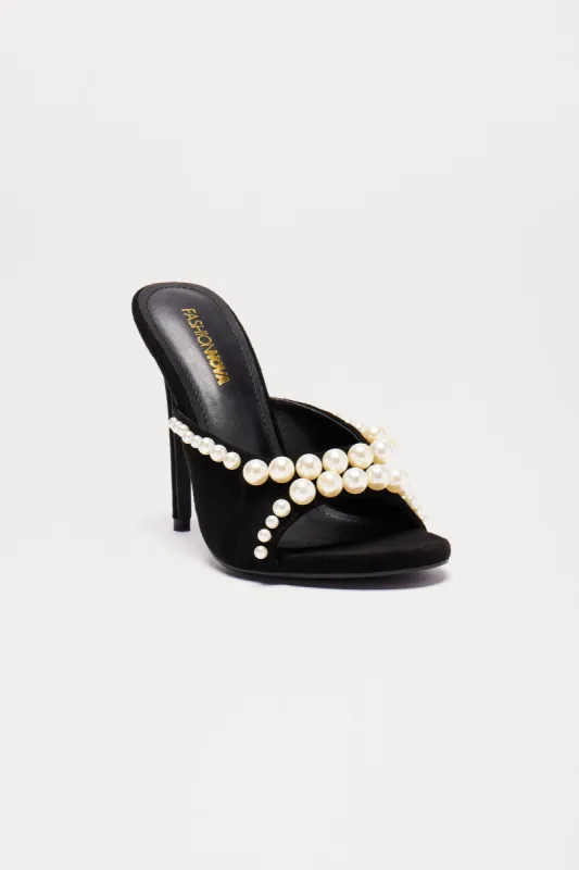 Chantae Pearl Heels - Black sold by Fashion Nova