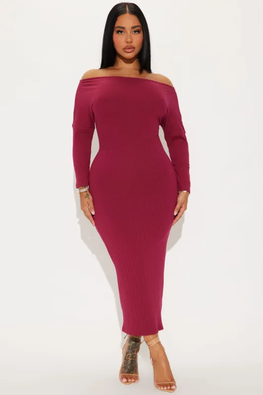 Johana Ribbed Midi Dress - Magenta sold by Fashion Nova