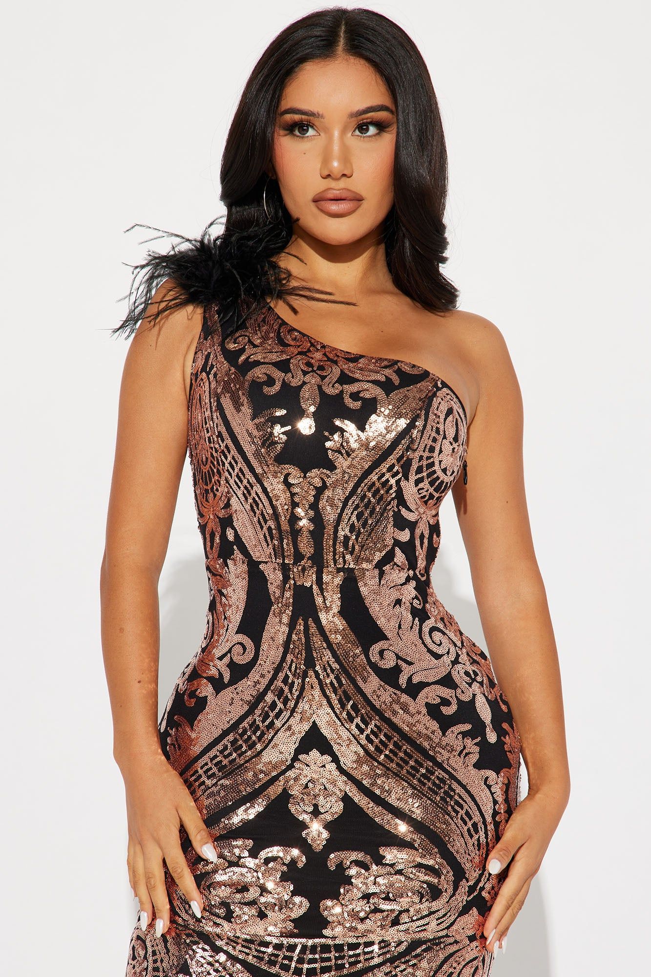 Ana Sequin Gown - Black/Rose Gold sold by Fashion Nova product image thumbnail 2
