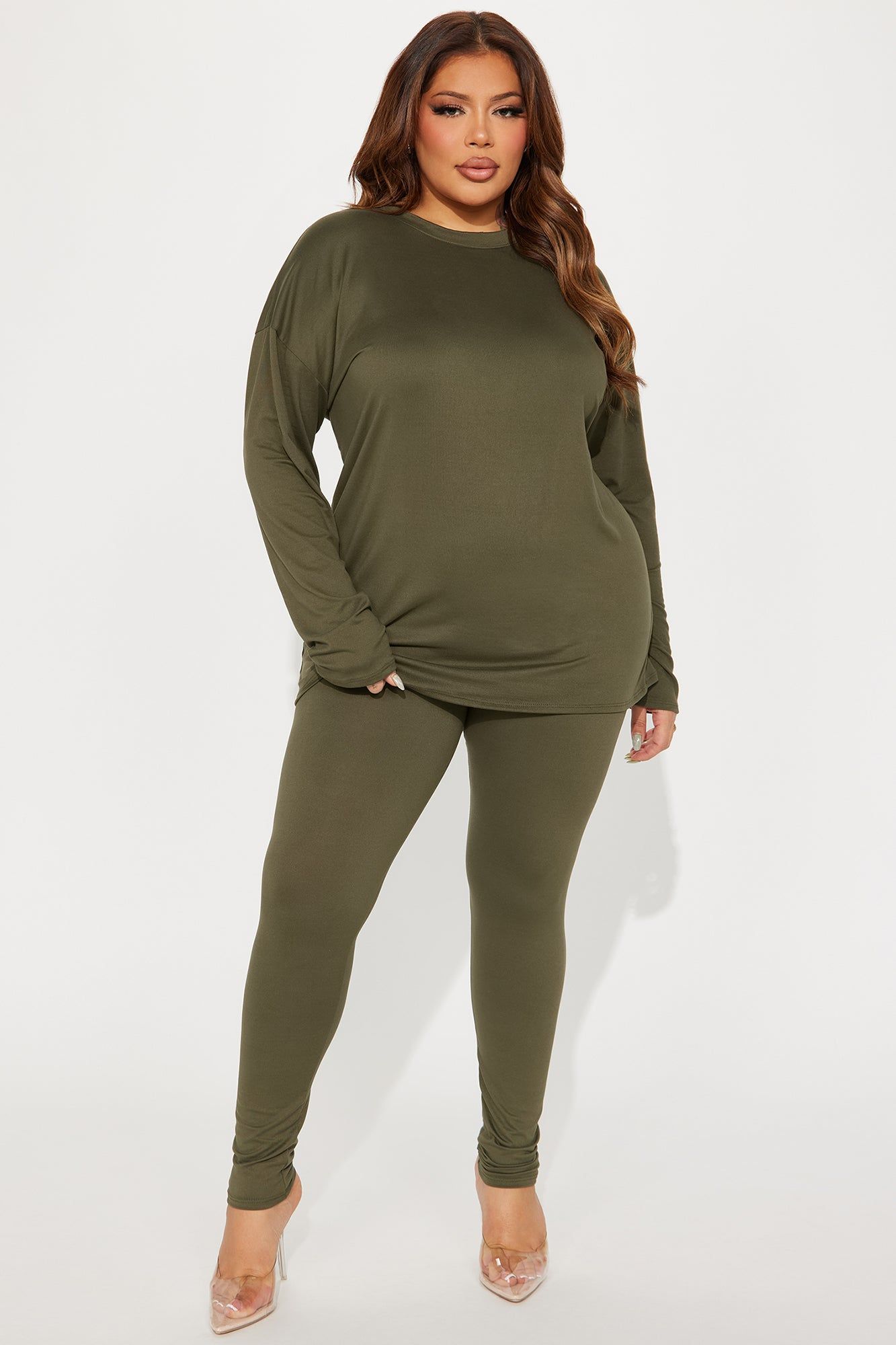 Weekend Vibes Long Sleeve Set - Olive sold by Fashion Nova product image thumbnail 4