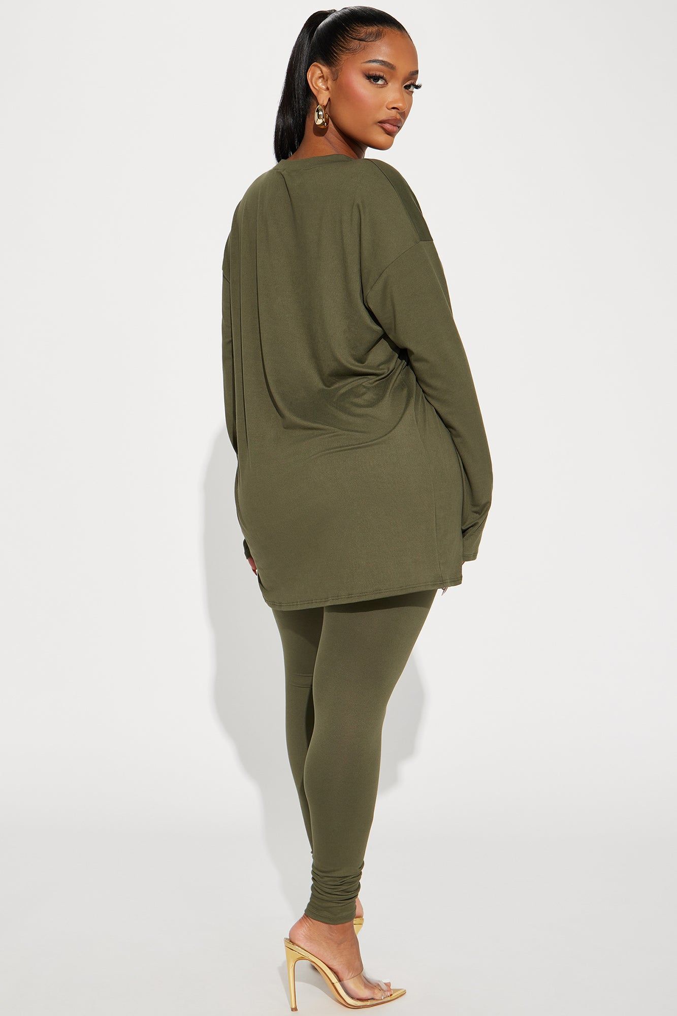 Weekend Vibes Long Sleeve Set - Olive sold by Fashion Nova product image thumbnail 3