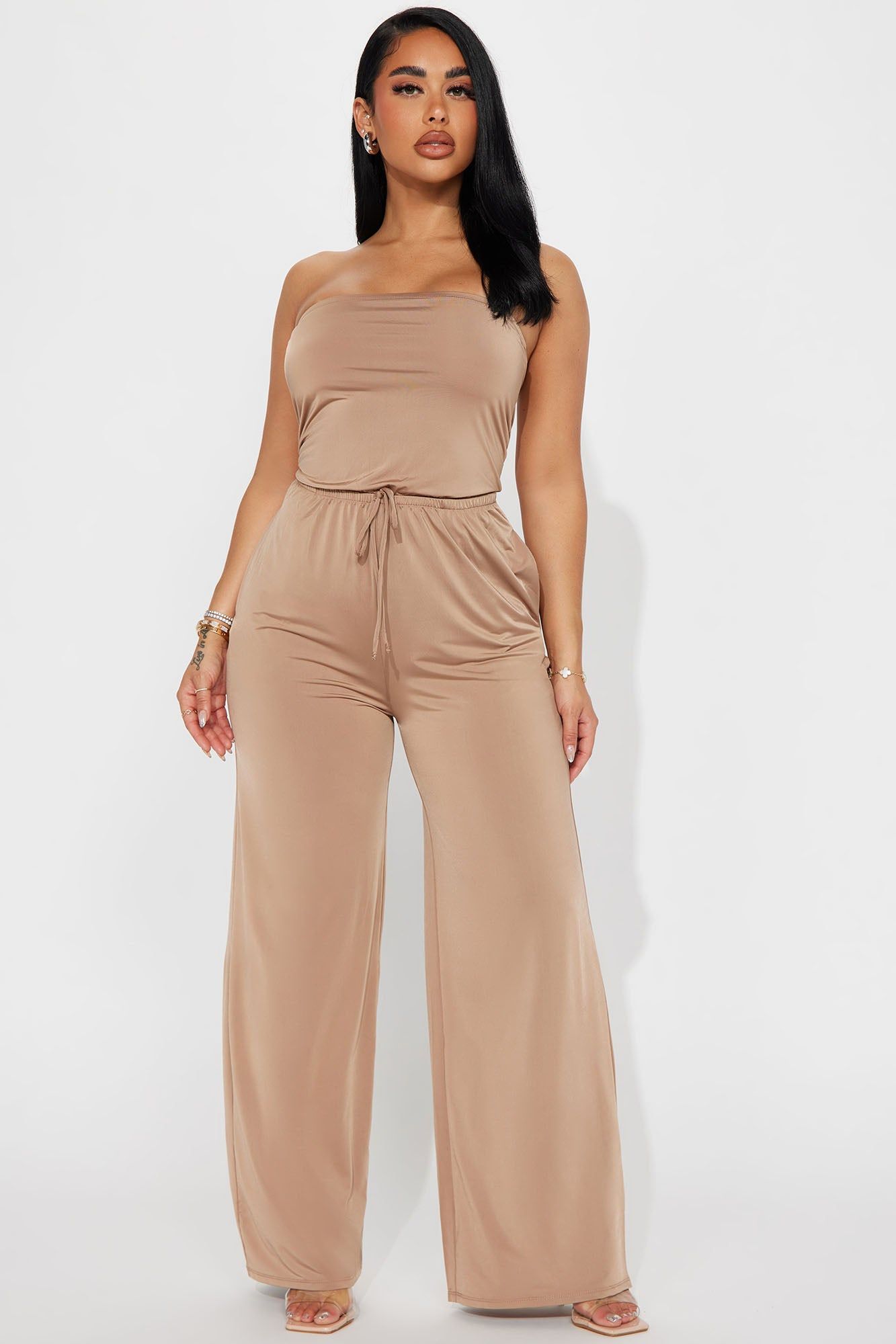 Vicki Jumpsuit - Taupe sold by Fashion Nova