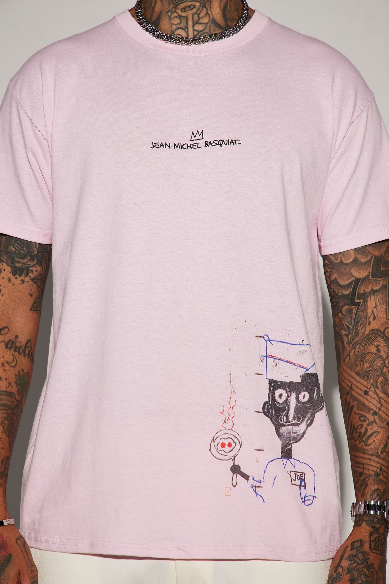 Basquiat Fried Short Sleeve Tee - Pink sold by Fashion Nova product image thumbnail 3