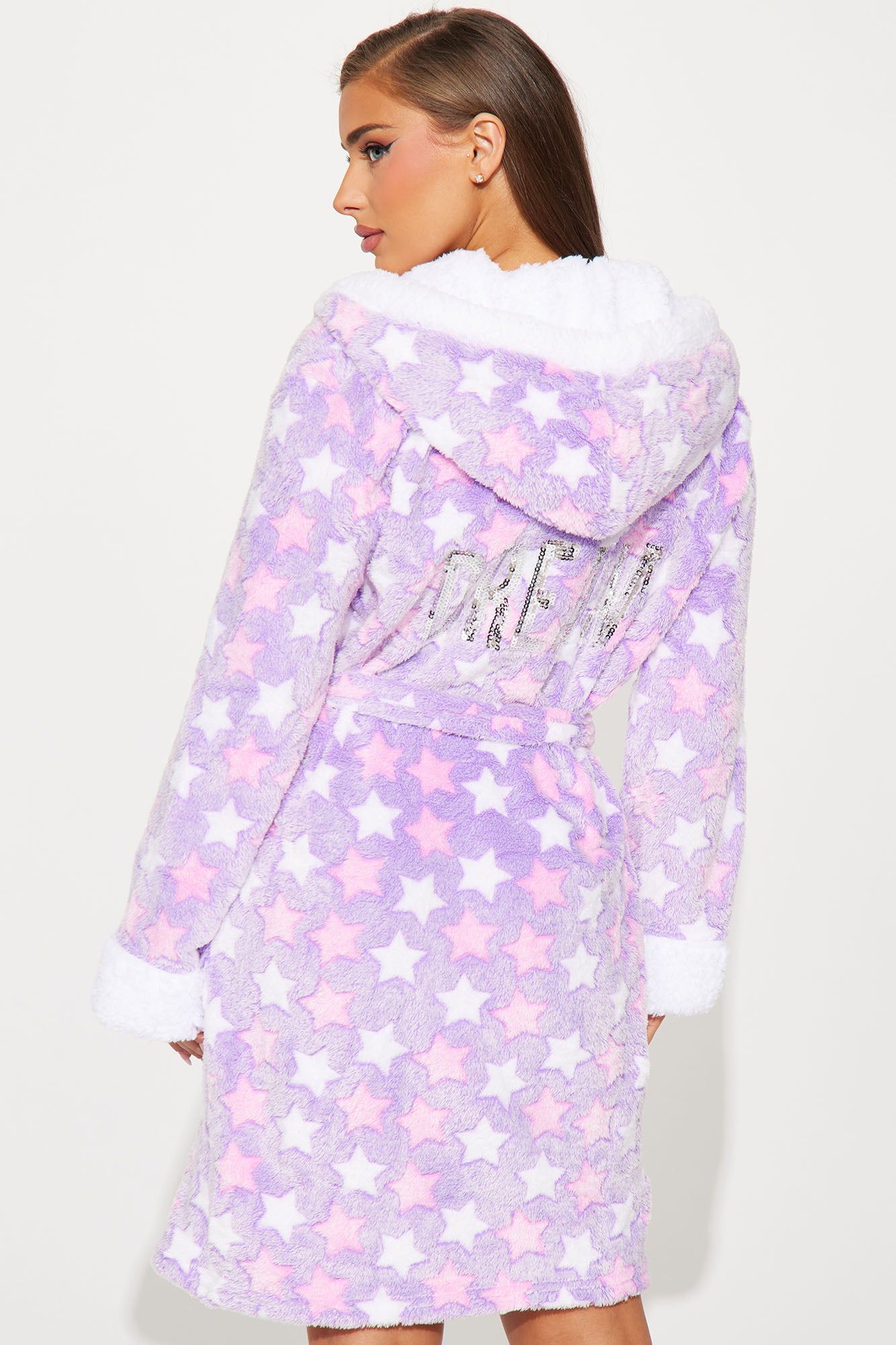 Starry Dream Plush PJ Robe - Purple/combo sold by Fashion Nova product image thumbnail 3