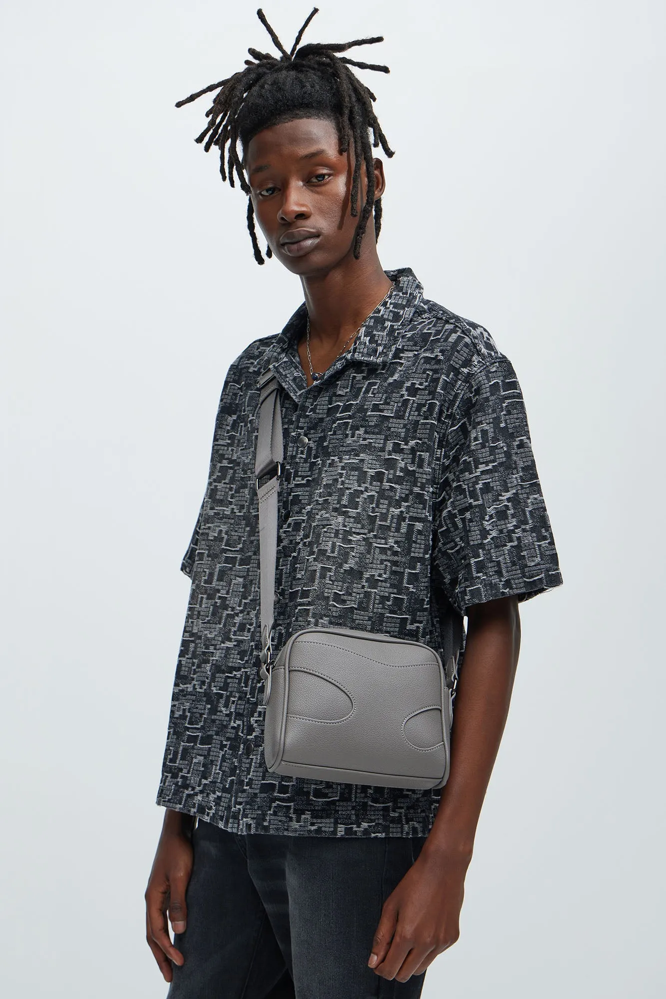 Coastin' Faux Leather Crossbody Bag - Charcoal sold by Fashion Nova product image thumbnail 3