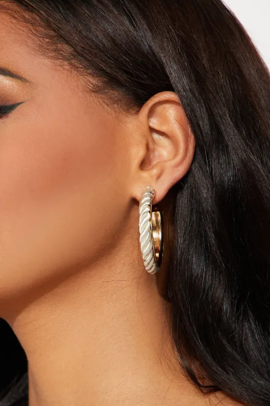 Lani Hoop Earrings - Ivory/combo sold by Fashion Nova