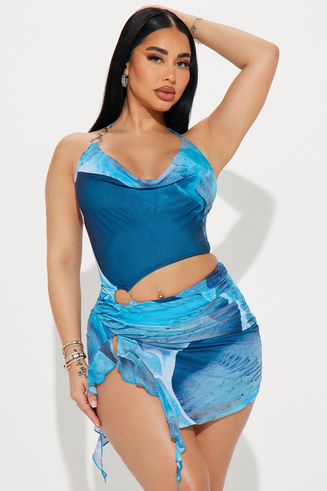 In Your Dreams Mesh Mini Dress - Blue sold by Fashion Nova product image thumbnail 2
