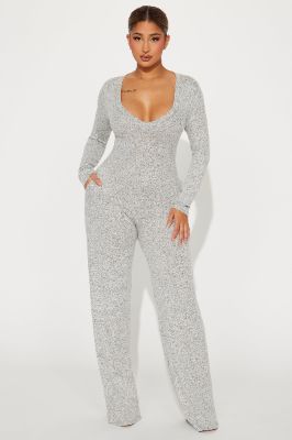 Never Not Nice Jumpsuit - Heather Grey sold by Fashion Nova