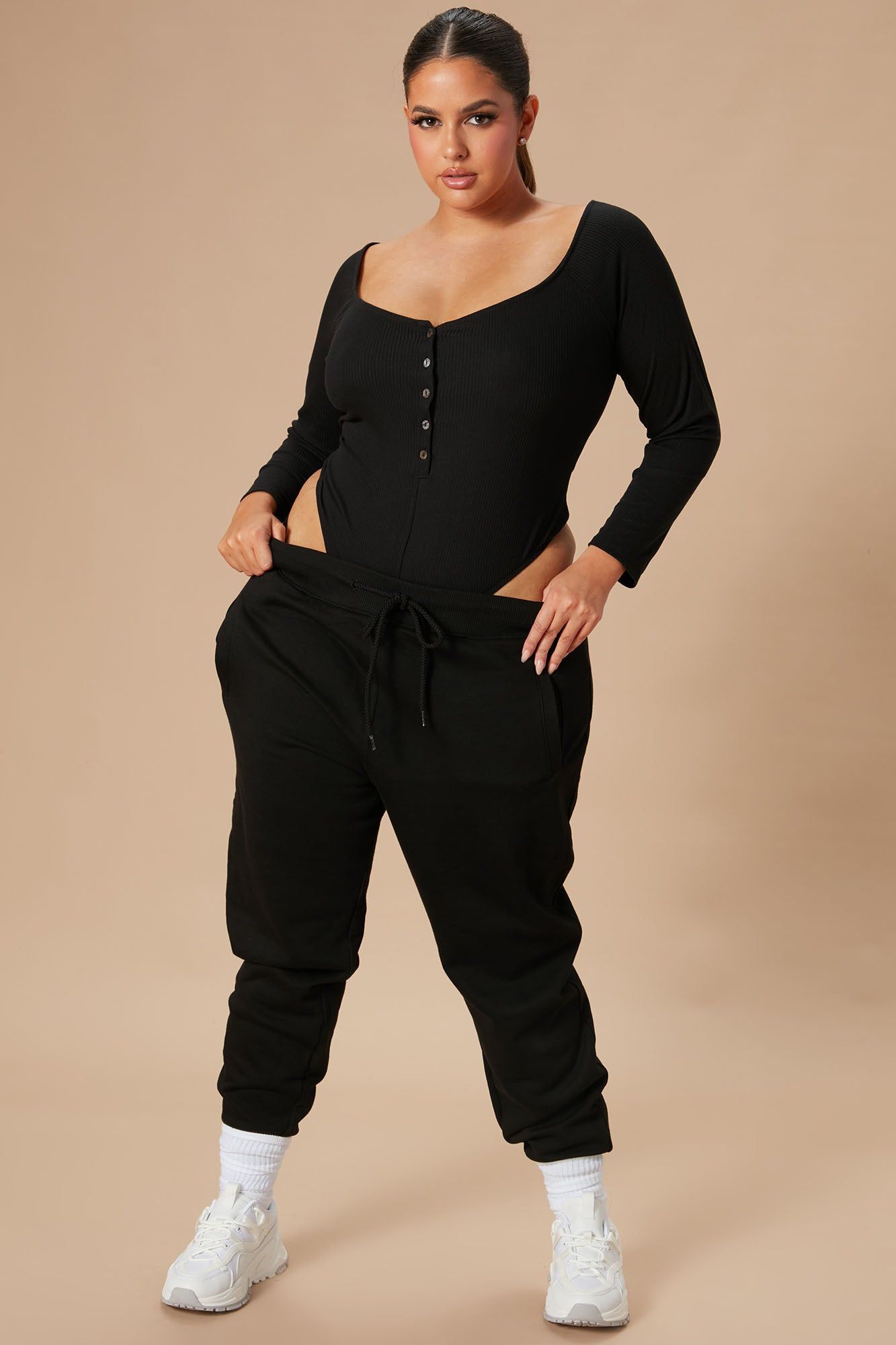 Hazel Ribbed Henley Bodysuit - Black sold by Fashion Nova product image thumbnail 7