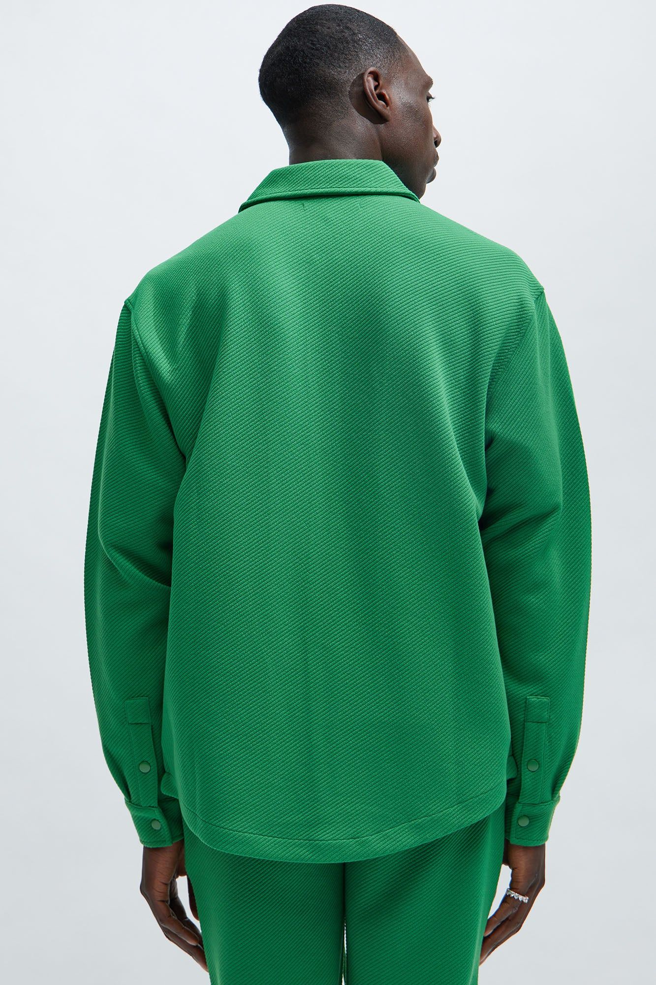 Kina Textured Long Sleeve Shirt - Green sold by Fashion Nova product image thumbnail 4