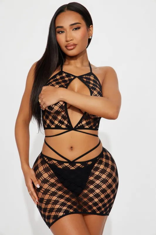 Not Your Angel Bodystocking - Black sold by Fashion Nova