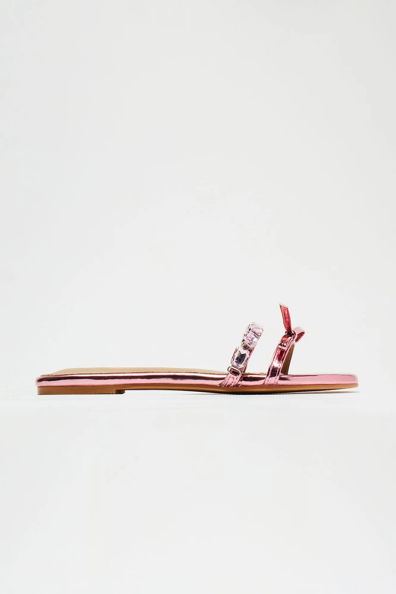 Rhea Metallic Rhinestone Sandals - Pink sold by Fashion Nova product image thumbnail 4